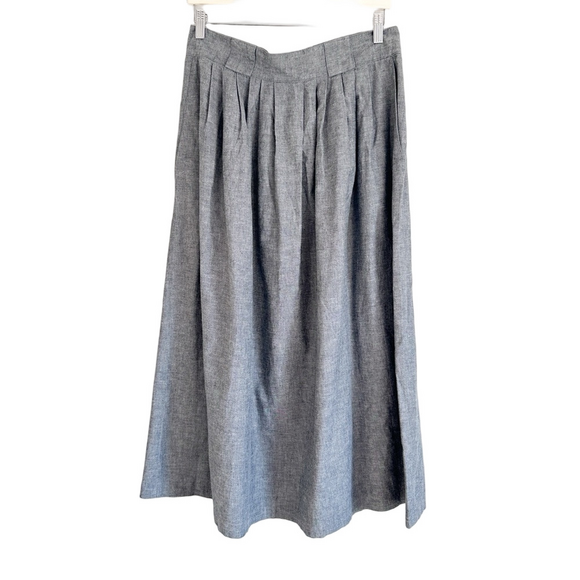 Vintage Elegant Gray Women's Cotton Skirt - Picture 2 of 9